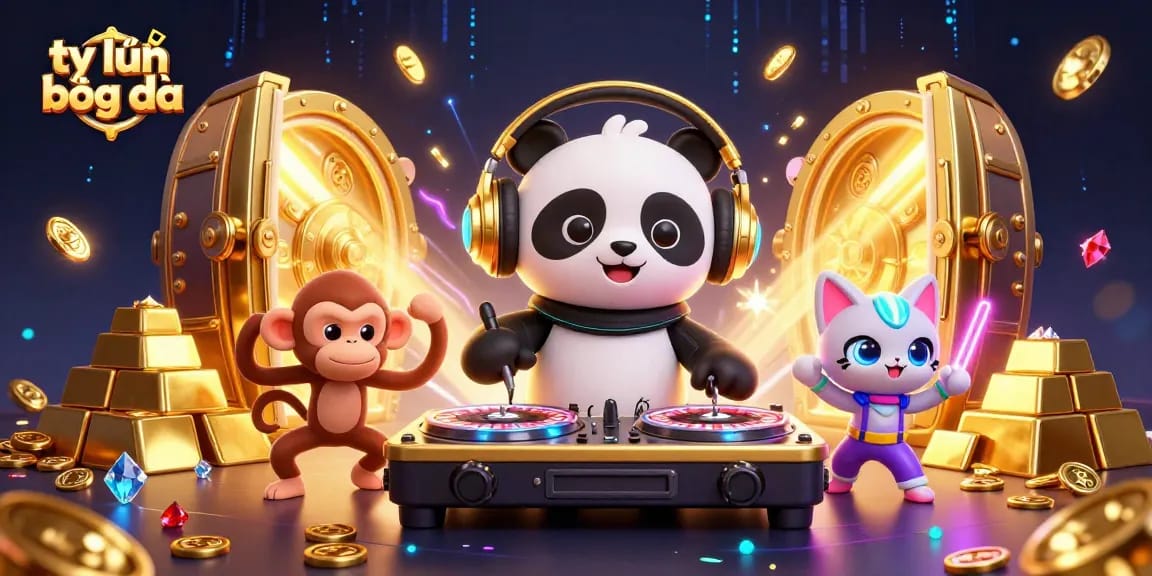 Get insights on tỷ lệ bóng đá while enjoying an electrifying scene of cartoon characters in a vibrant casino setting.