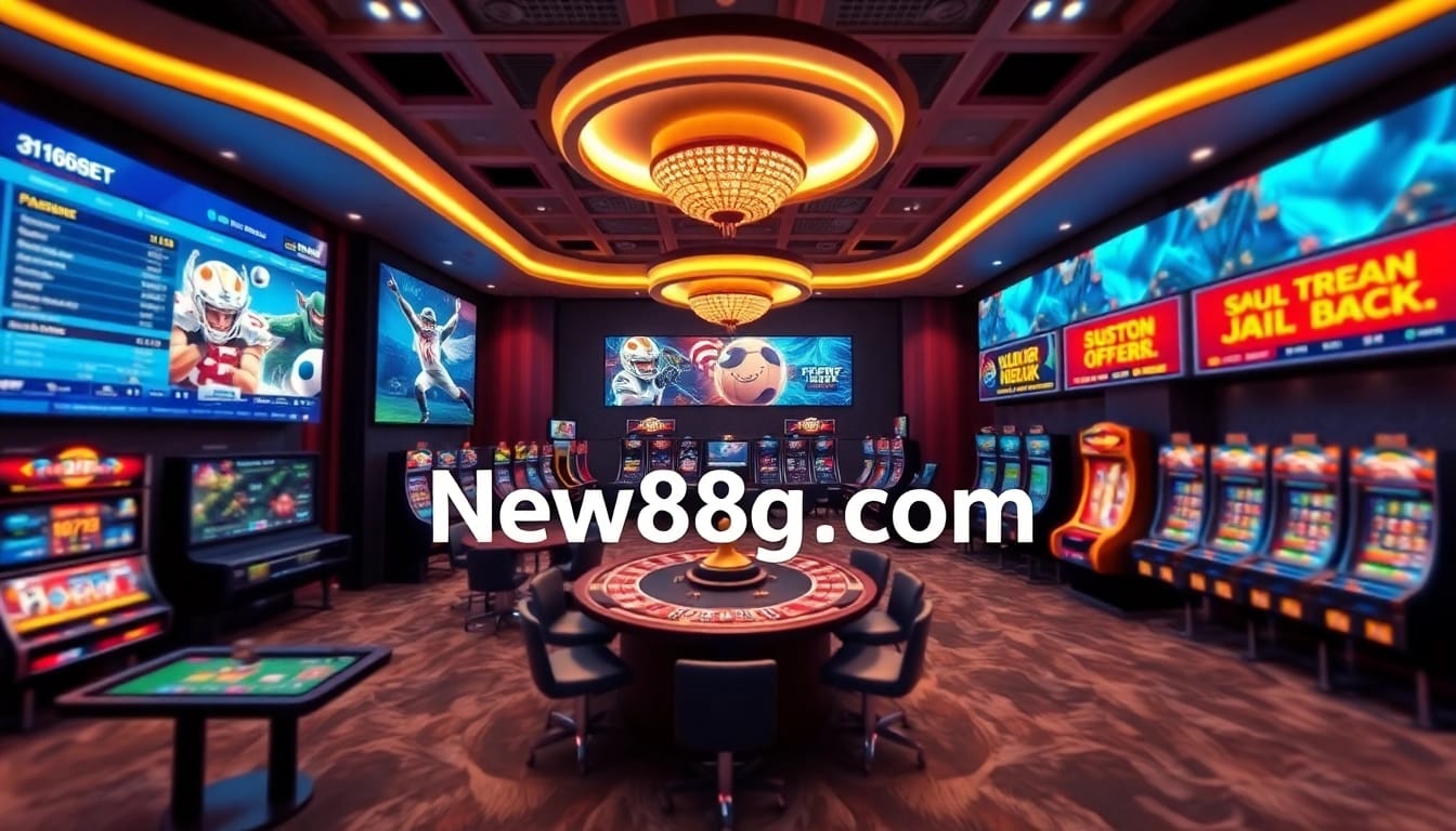 Experience the excitement of new88go.com with vibrant gaming visuals showcasing online betting and casino thrills.