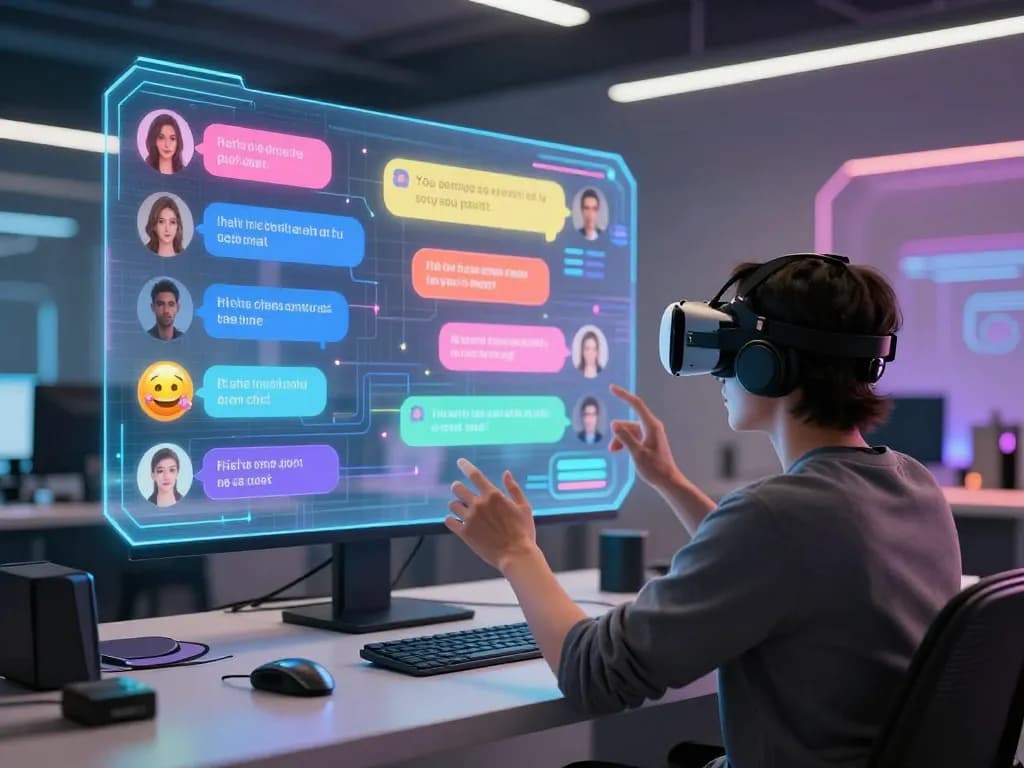 Interactive session showcasing ai porn chat with avatars in a virtual reality setting