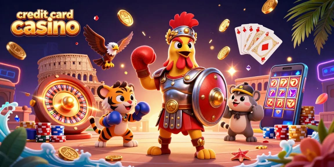 Experience thrilling action at a credit card casino with dynamic characters and game elements!