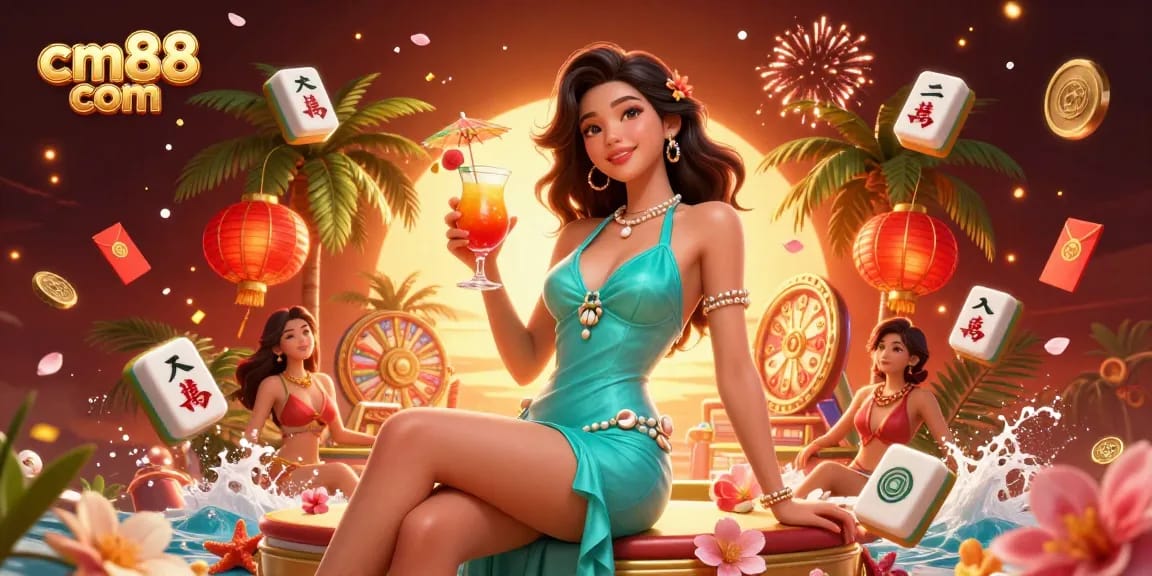 Win exciting prizes at cm88 com while enjoying a beachside casino experience with stunning visuals and lively elements.