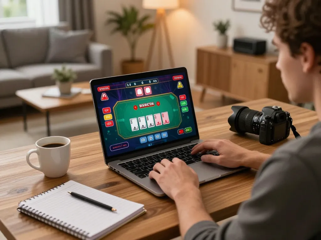 Watch a player win big on MM 88 in a cozy online casino setting using a laptop.