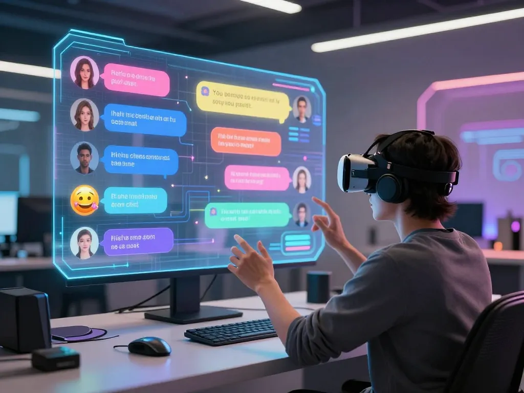 Interactive session showcasing ai porn chat with avatars in a virtual reality setting