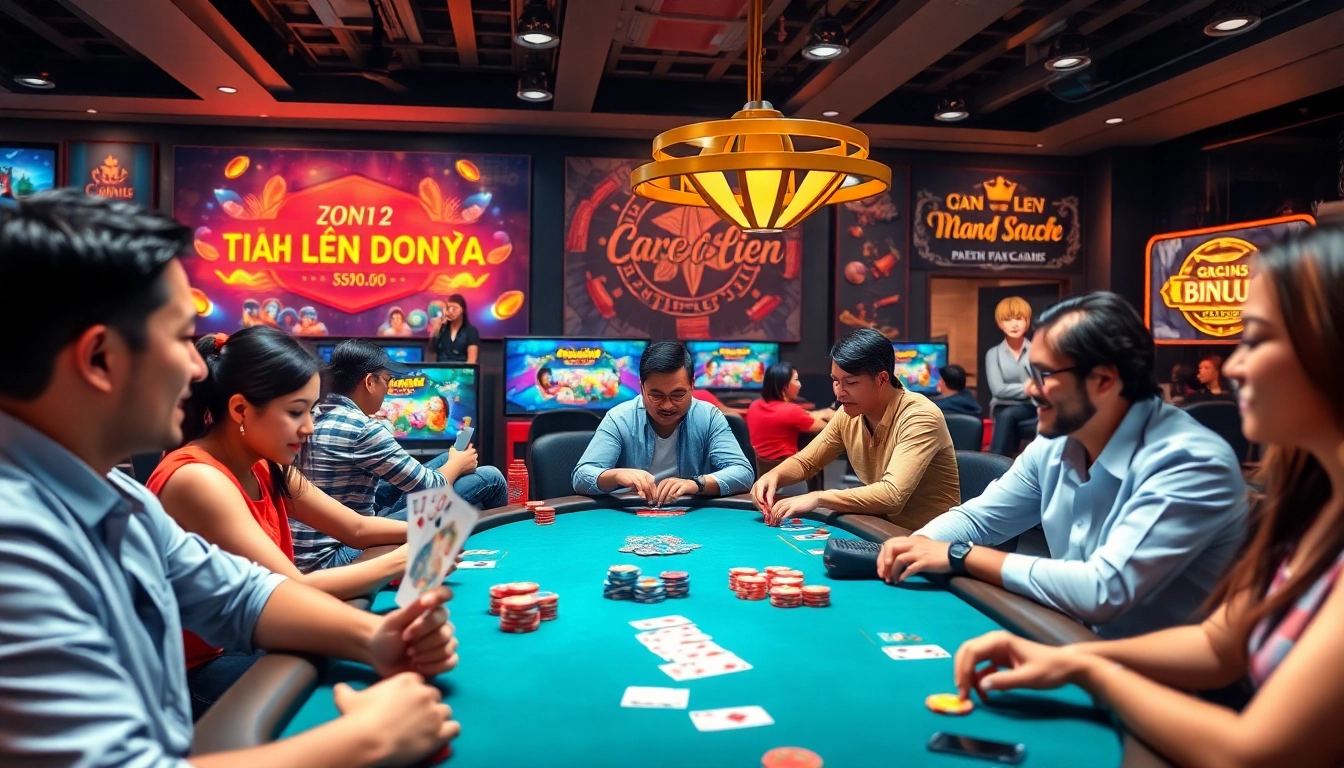 Engaging online gaming scene featuring popular card games on topgamebaidoithuong.mx with vibrant graphics and player interaction.