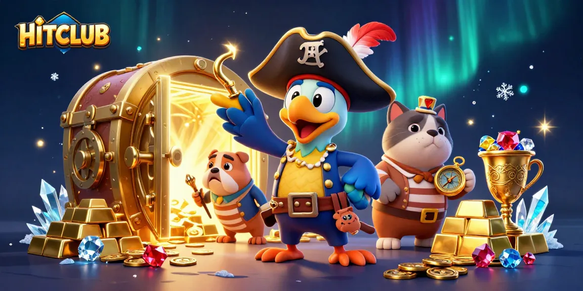 Join the adventure at HITCLUB and explore treasures in this dynamic casino scene with riches and excitement.
