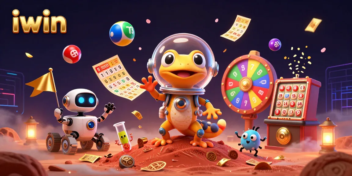 Exciting scene of a Martian gecko in a casino discovery, showcasing iwin lottery elements.