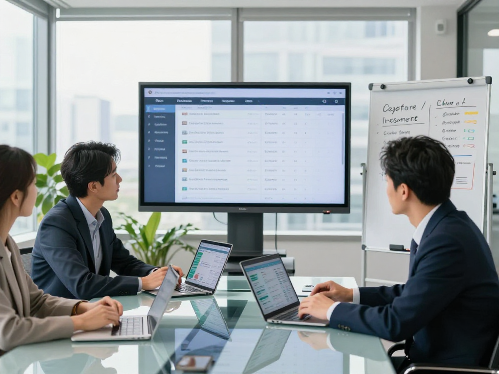 Real estate professionals discussing IDXSTAR strategies in a modern office setting