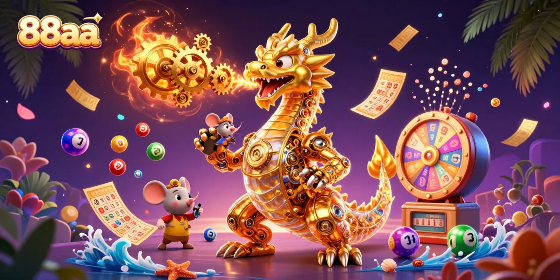 Enjoy exciting games at 88aa, featuring vibrant lottery elements and a stunning dragon!