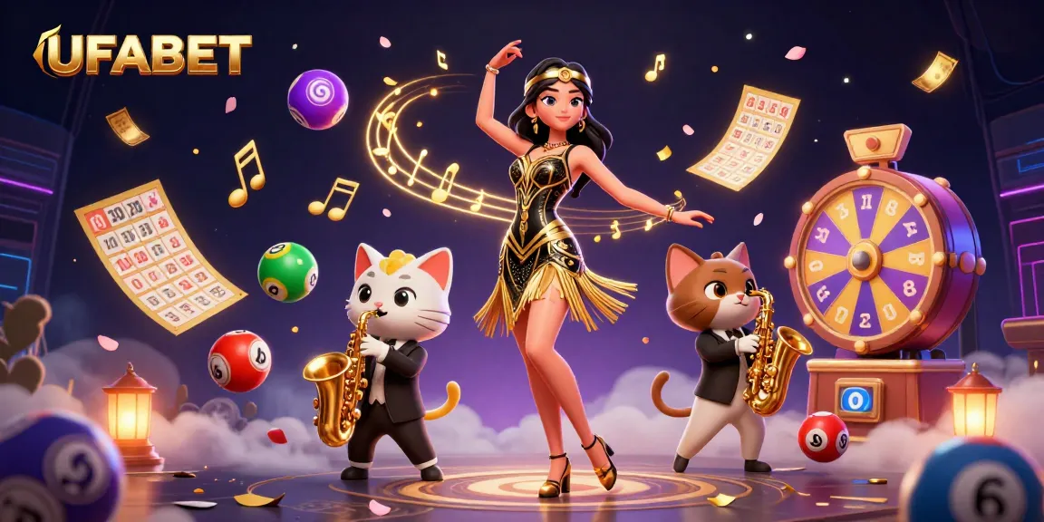 Play exciting games at UFABET with vibrant visuals, lottery balls, and a dynamic atmosphere.