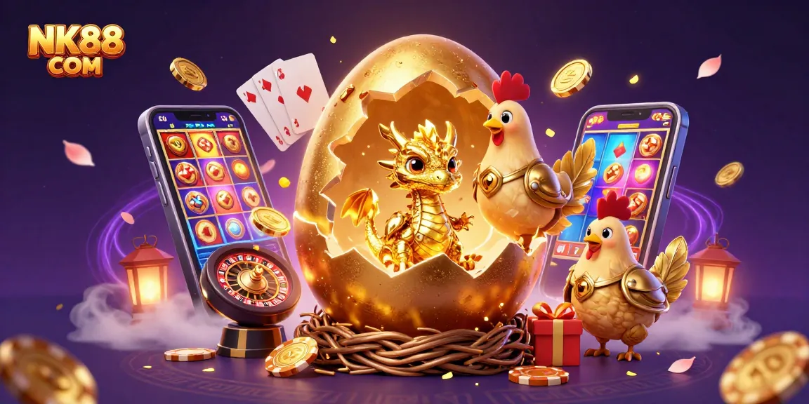 Engage with exciting casino action at NK88 COM featuring a golden dragon and immersive gaming elements.