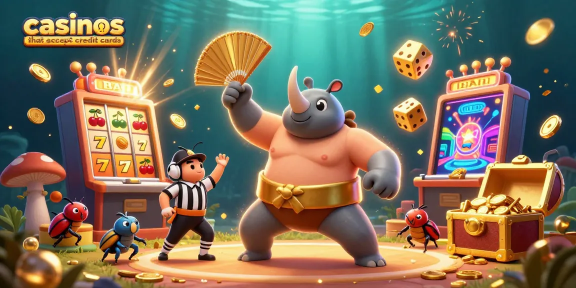 Experience the thrill of casinos that accept credit cards with a vibrant 3D casino showdown featuring animated characters and dynamic elements.