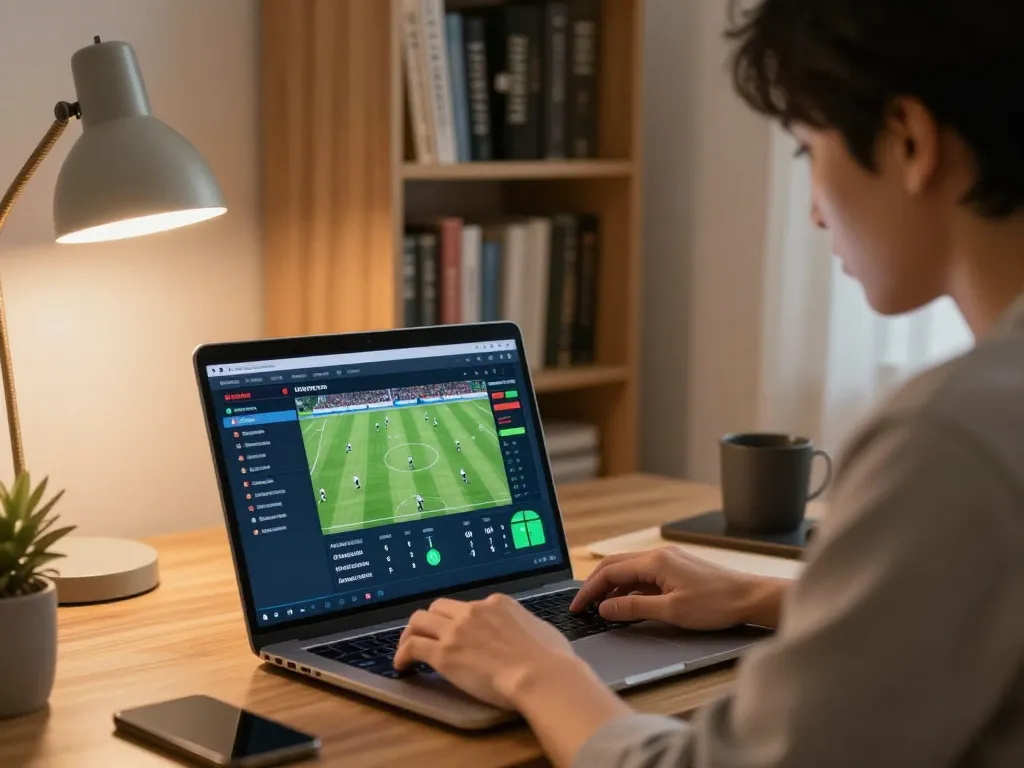 Analyzing gaming strategies at home with nhandinhkeonhacai interface displayed.