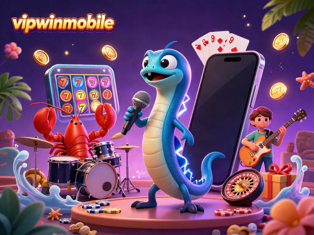 Experience the thrilling underwater casino scene with vipwinmobile's electric eel DJ and supportive band.