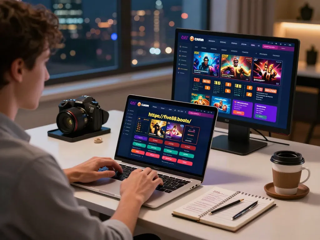Engaging scene on https://five88.boats/ showcasing a user enjoying online betting with strategic tools at hand.