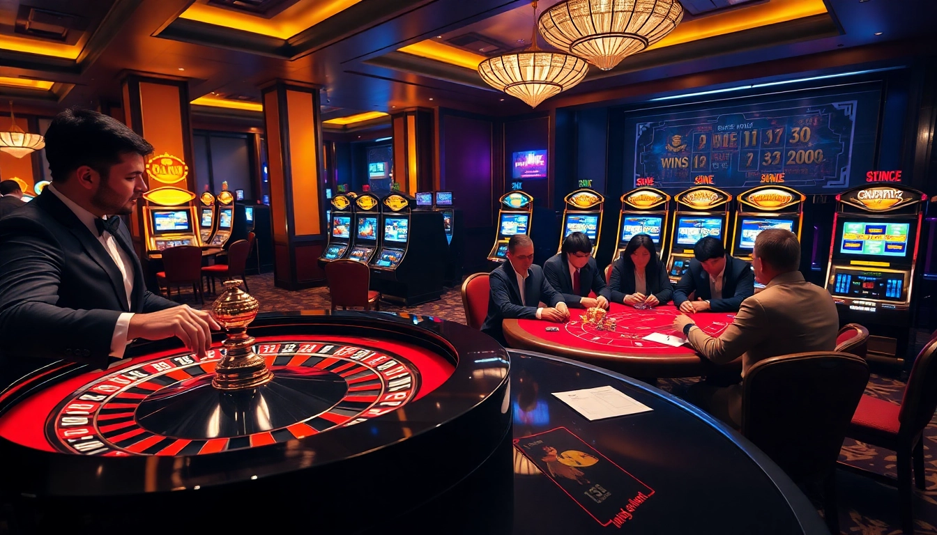 Experience thrilling gaming action at https://bl555.support with elegant casino tables and vibrant slot machines.