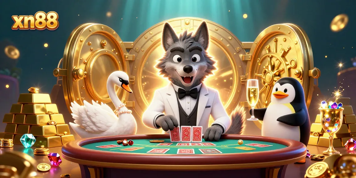xn88 celebrates exciting gaming action with stylish characters and jewels in a vibrant casino scene