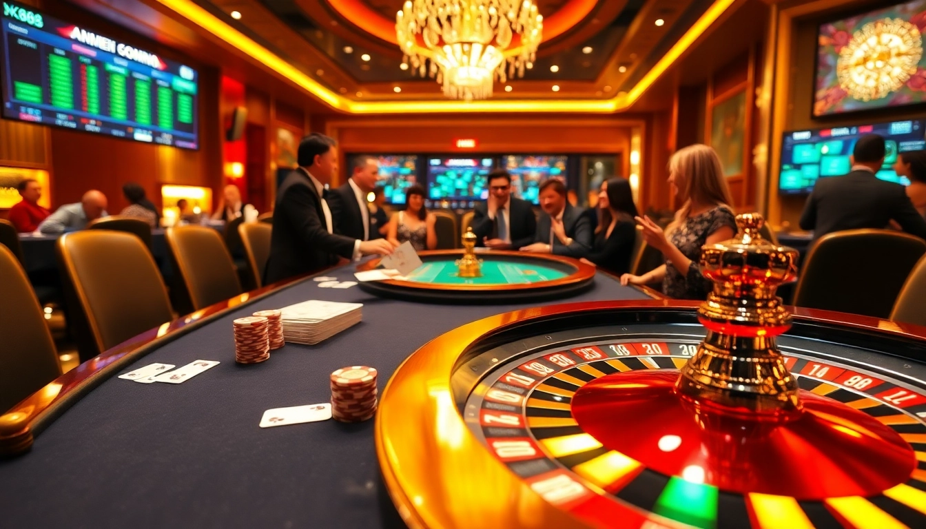 Experience the excitement of online gambling at https://nk88.sa.com/ with vibrant casino tables and lively players.