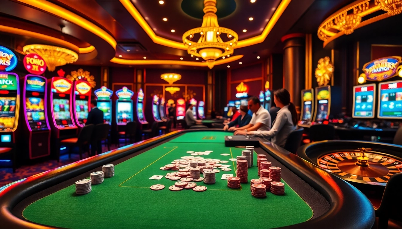 Engaging scene of online gambling at https://fa88.exchange/ showcasing vibrant casino elements and excitement.