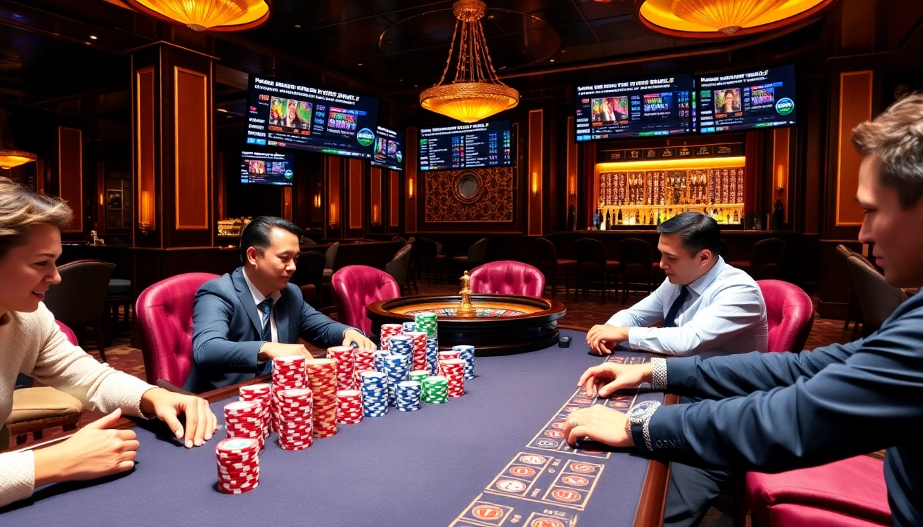 Experience the thrill of gambling at open88 with vibrant poker games and dazzling casino elements.