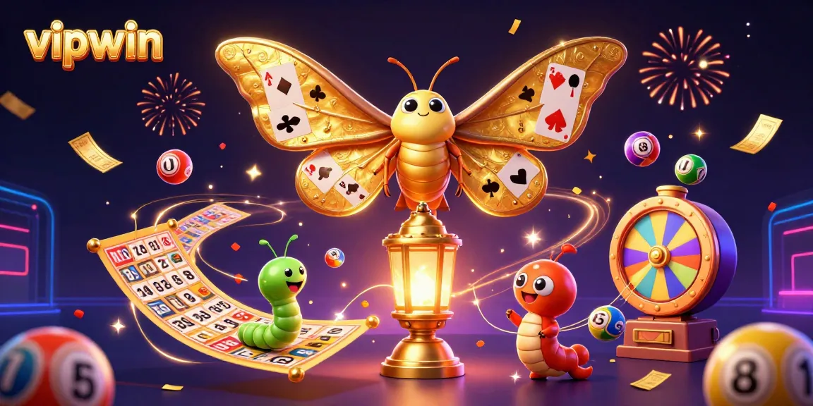 Experience the excitement of vipwin with vibrant lottery elements and golden casino imagery swirling in celebration.