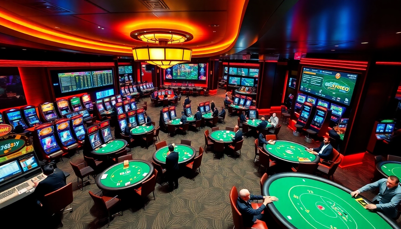 Exciting casino gaming environment at w88.nyc with vibrant slots and professional dealers.