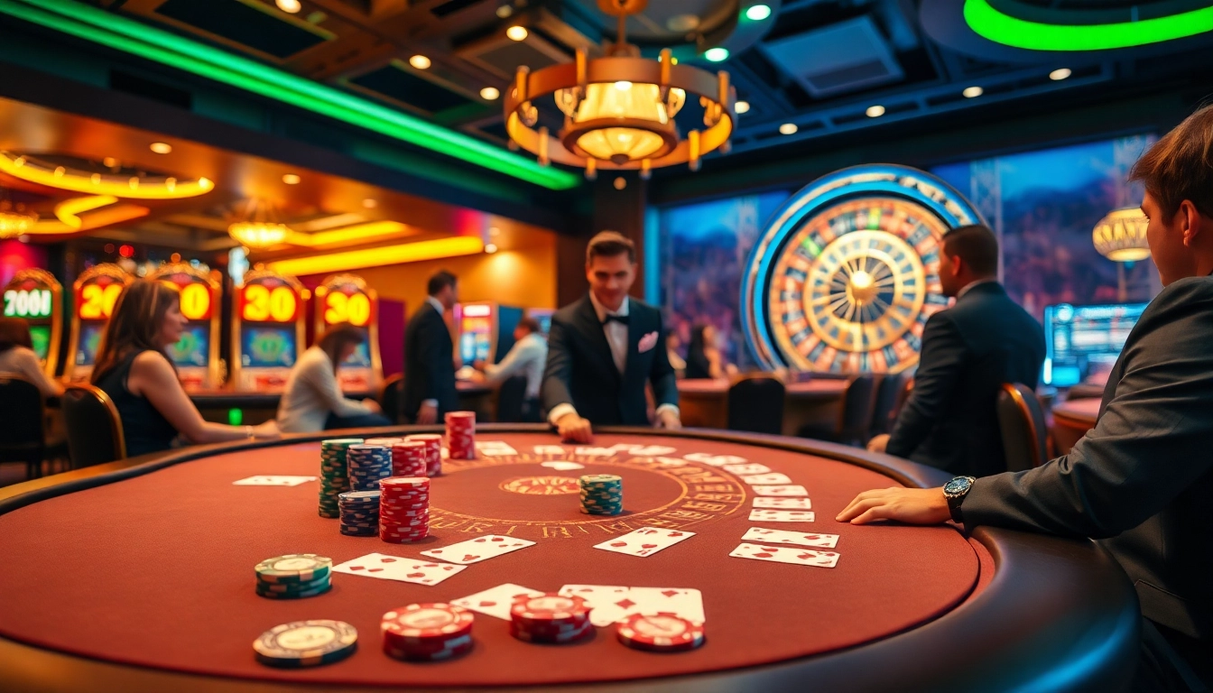 Engaging scene of gamblers at a poker table inspired by 7mcn, showcasing the excitement of casino games.