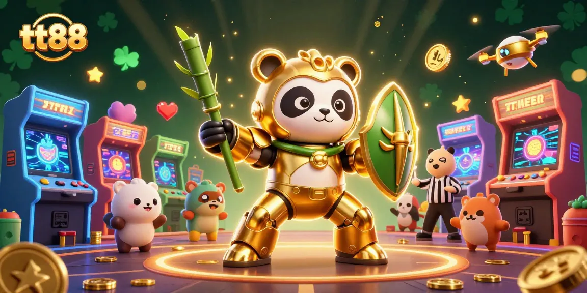 Experience thrilling wins with tt88 in this vibrant 3D illustration of a lively casino scene.