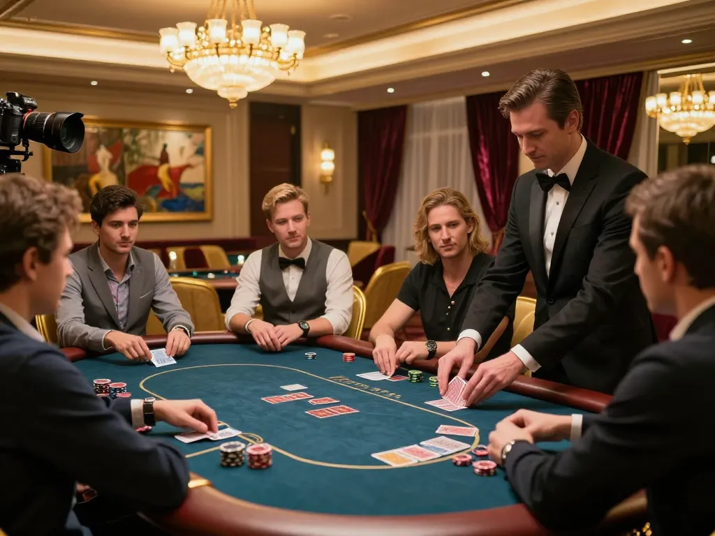 FC88 high-stakes poker action in a luxurious casino VIP area showcasing serious gameplay.