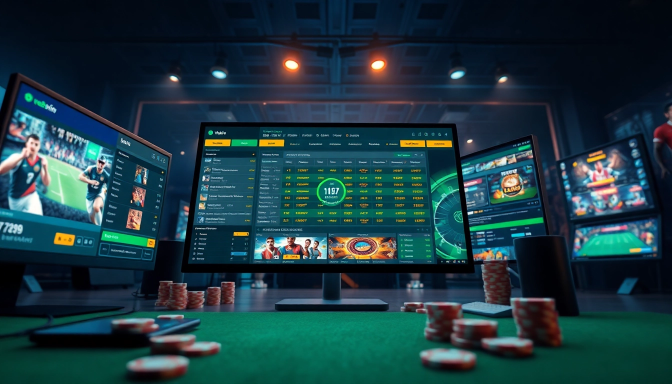 The dynamic online betting interface showcasing ev88win.live with modern design elements and engaging sports graphics.