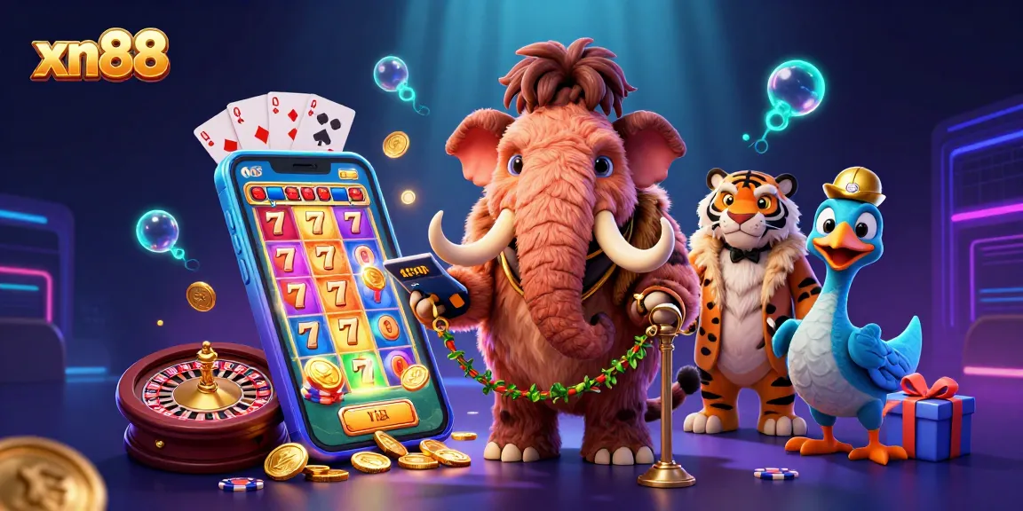 Engage with xn88's thrilling slot games featuring vibrant characters and dynamic casino elements.