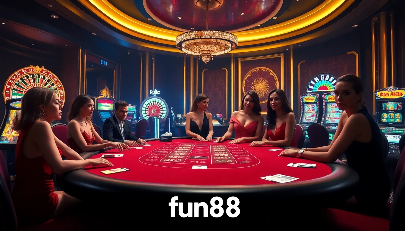 Experience thrilling blackjack action at fun88 with glamorous players and vibrant casino atmosphere.
