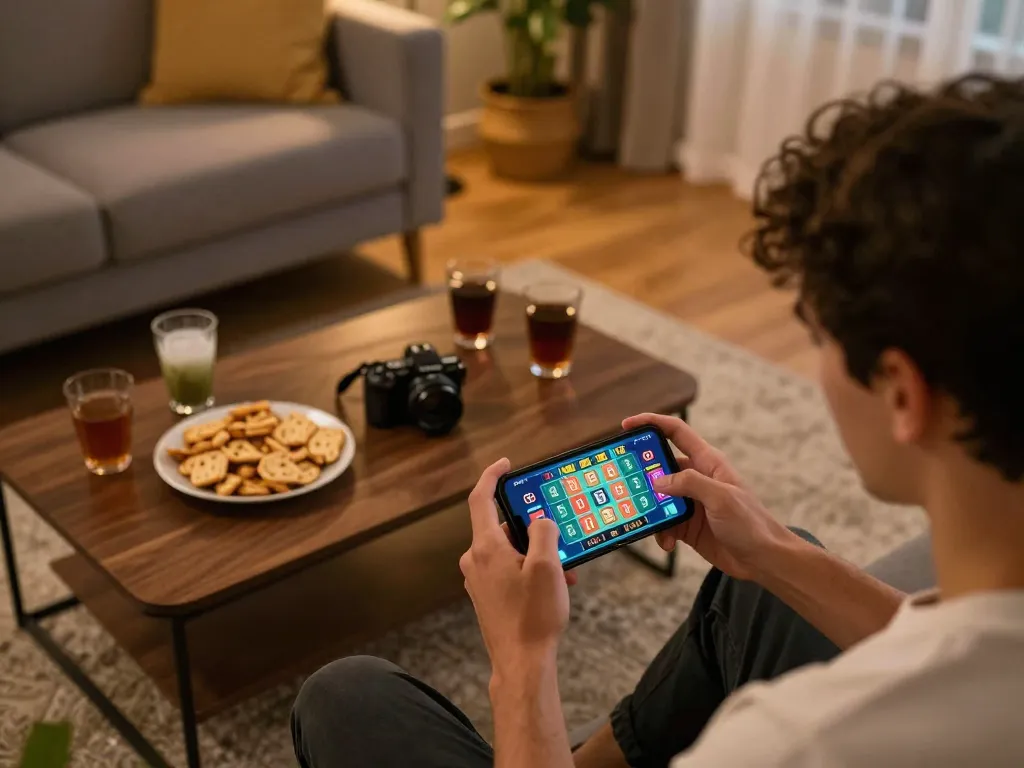 Taking bets in an exciting tài xỉu online game on a smartphone in a cozy home setting.