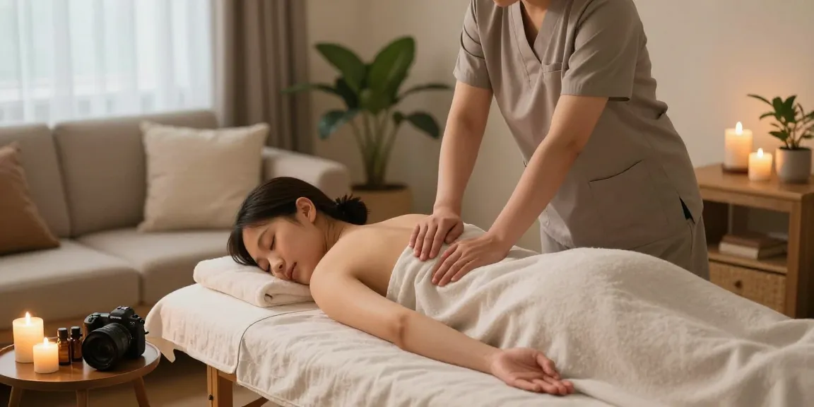 마포출장안마 therapeutic massage at home, therapist and client in peaceful setting