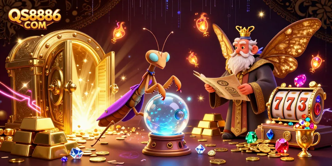 Experience the magic of casino gaming with QS8886 COM featuring vibrant characters and golden treasures.
