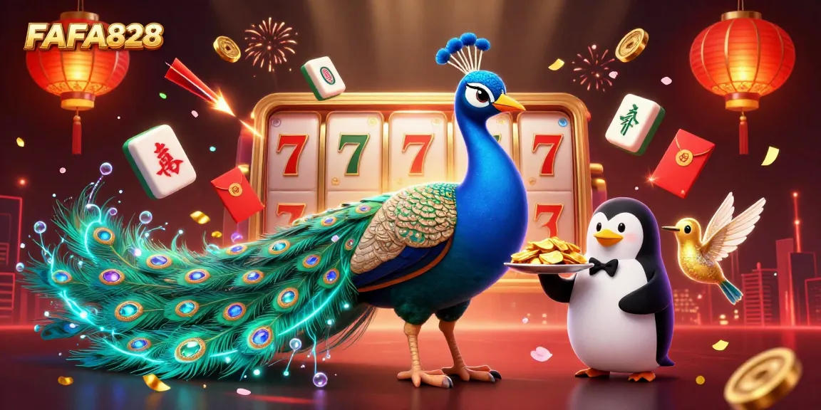 Engage in exciting slot action with FAFA828, featuring vibrant characters and dynamic casino elements.